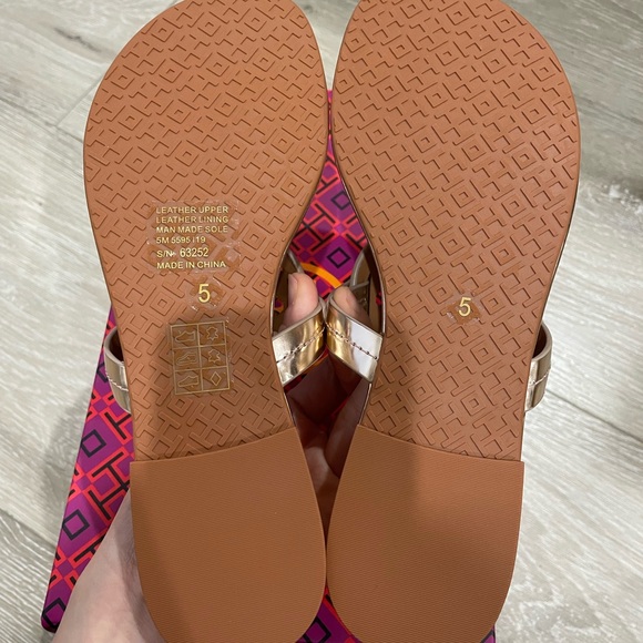 Tory Burch Miller Sandals Size 5 rose gold tan - Picture 7 of 8